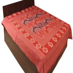 Carmine Pink Double Bed Cover