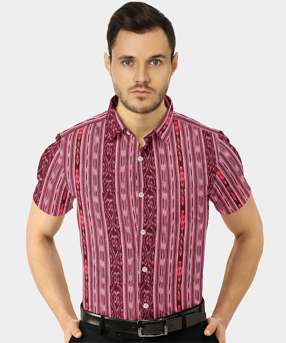 Exclusive English Lavender(Tie & Dye) Sambalpuri Cotton Gents Shirt ...