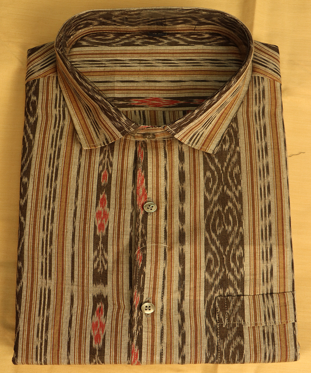 Exclusive Cinereous(Tie & Dye) Sambalpuri Cotton Gents Shirt – Boyanika ...