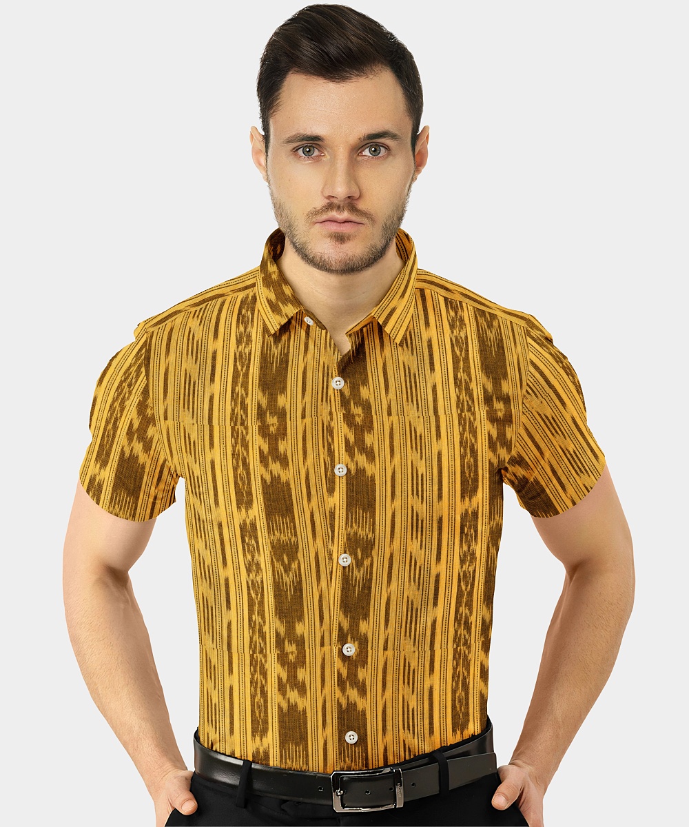 Exclusive Citrine(Tie & Dye) Sambalpuri Cotton Gents Shirt – Boyanika ...