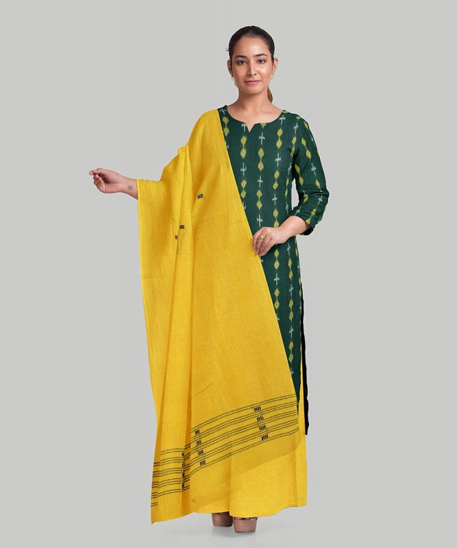 Dark Green cotton dress material – Boyanika Odisha